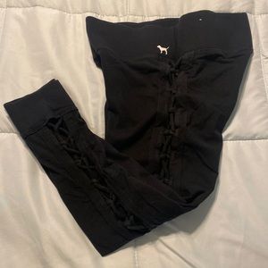 Victoria’s Secret pink crop leggings with open sides